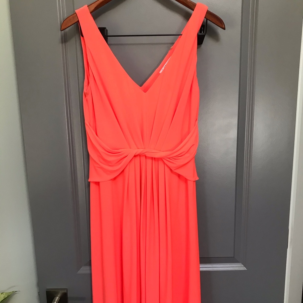 Tahari neon orange dress